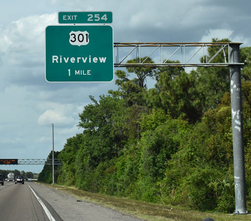 Riverview, FL exit sign