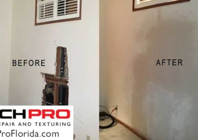 Florida drywall repair - before & after