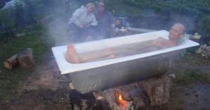 dangerous outdoor bathtub